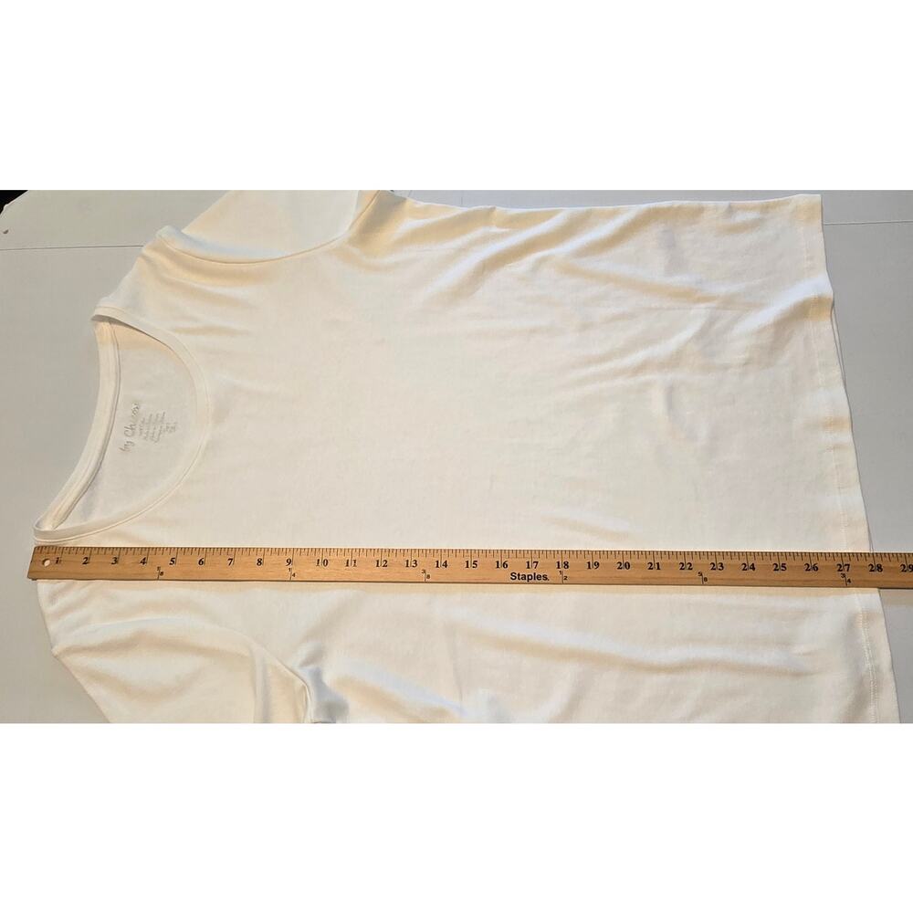 Chicos Bella Top Basic Knit Womens Size XL White 100% Cottton Short Sleeve NWT - Picture 10 of 10
